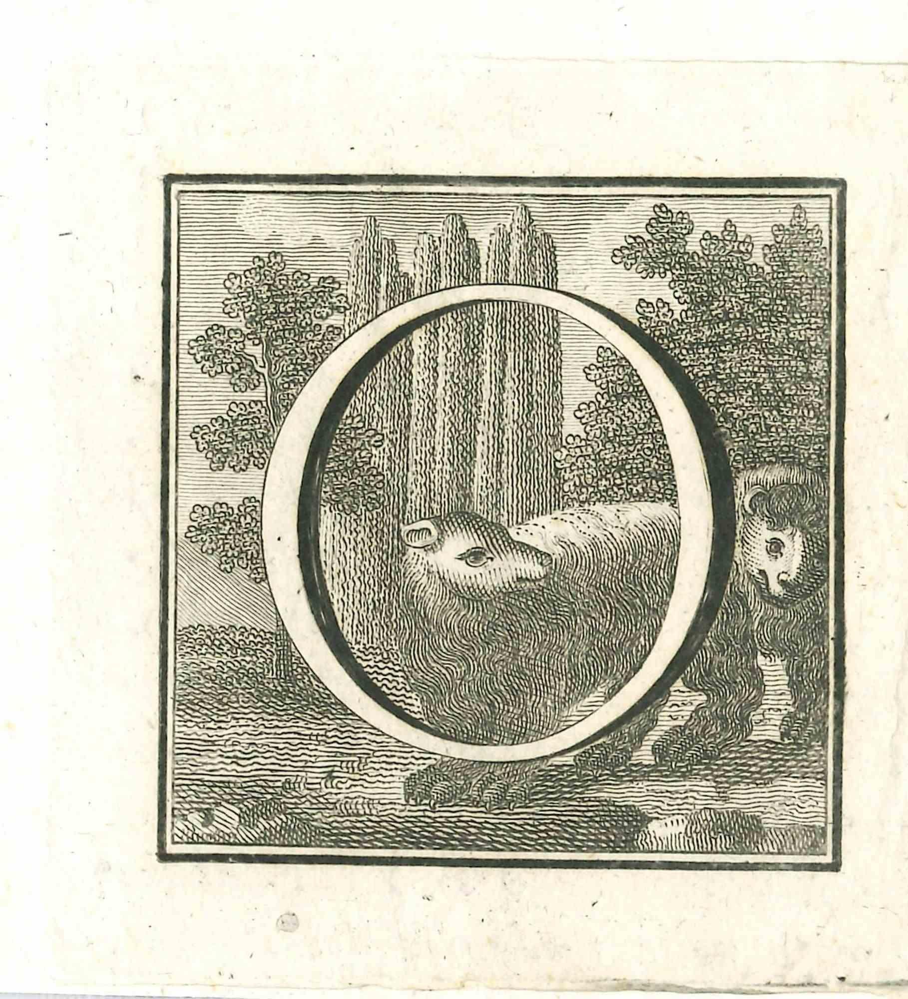 Unknown Figurative Print - Capital Letter O for the Antiquities of Herculaneum Exposed-Etching-18th Century