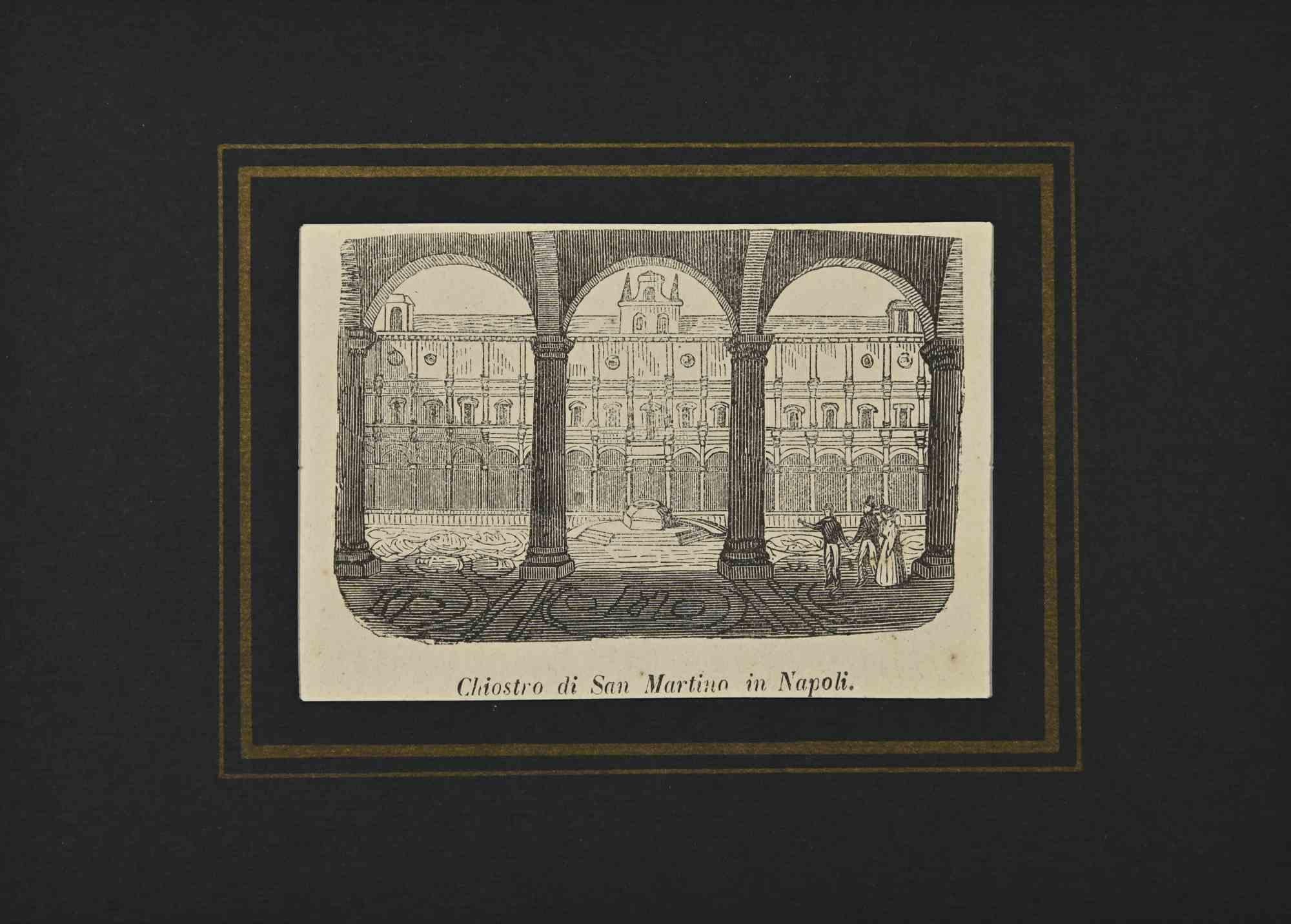 Various Artists Figurative Print - Cloister of Saint Martin in Naples - Lithograph - 1862