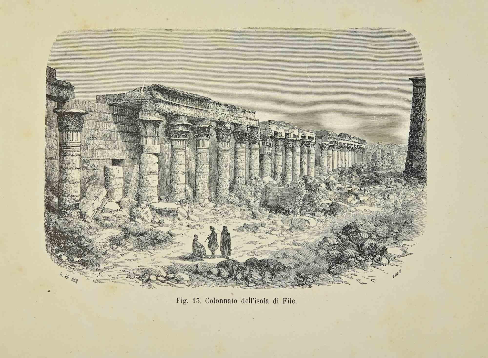 Various Artists Figurative Print – Colonnade der File Islands - Lithographie - 1862