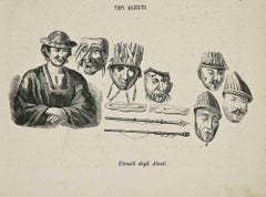 Customs - Aleuti Tools - Lithograph - 1862