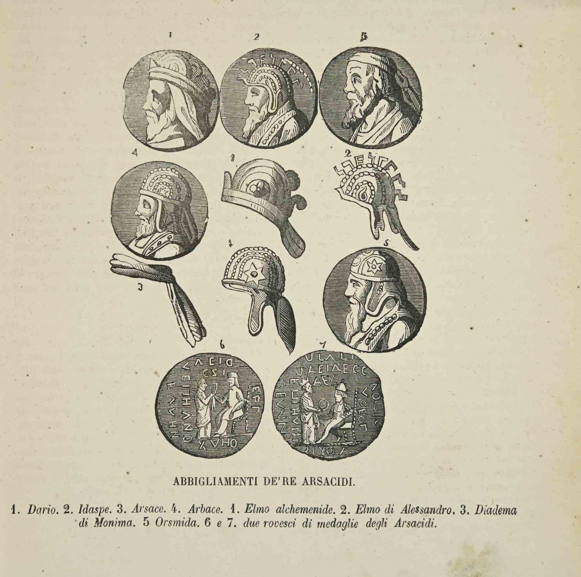 Various Artists Portrait Print - Customs - Kings of Armenia - Lithograph - 1862