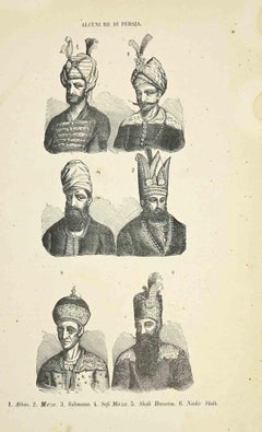 Antique Customs - Persian Kings - Lithograph - 1862