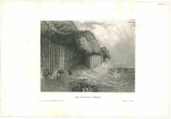 Die Fingals - Höhle - Original Lithograph - Mid 19th Century