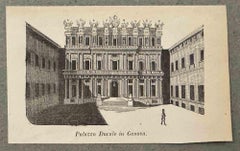 Palais du Ducal à Gênes - Lithographie - 19e siècle 