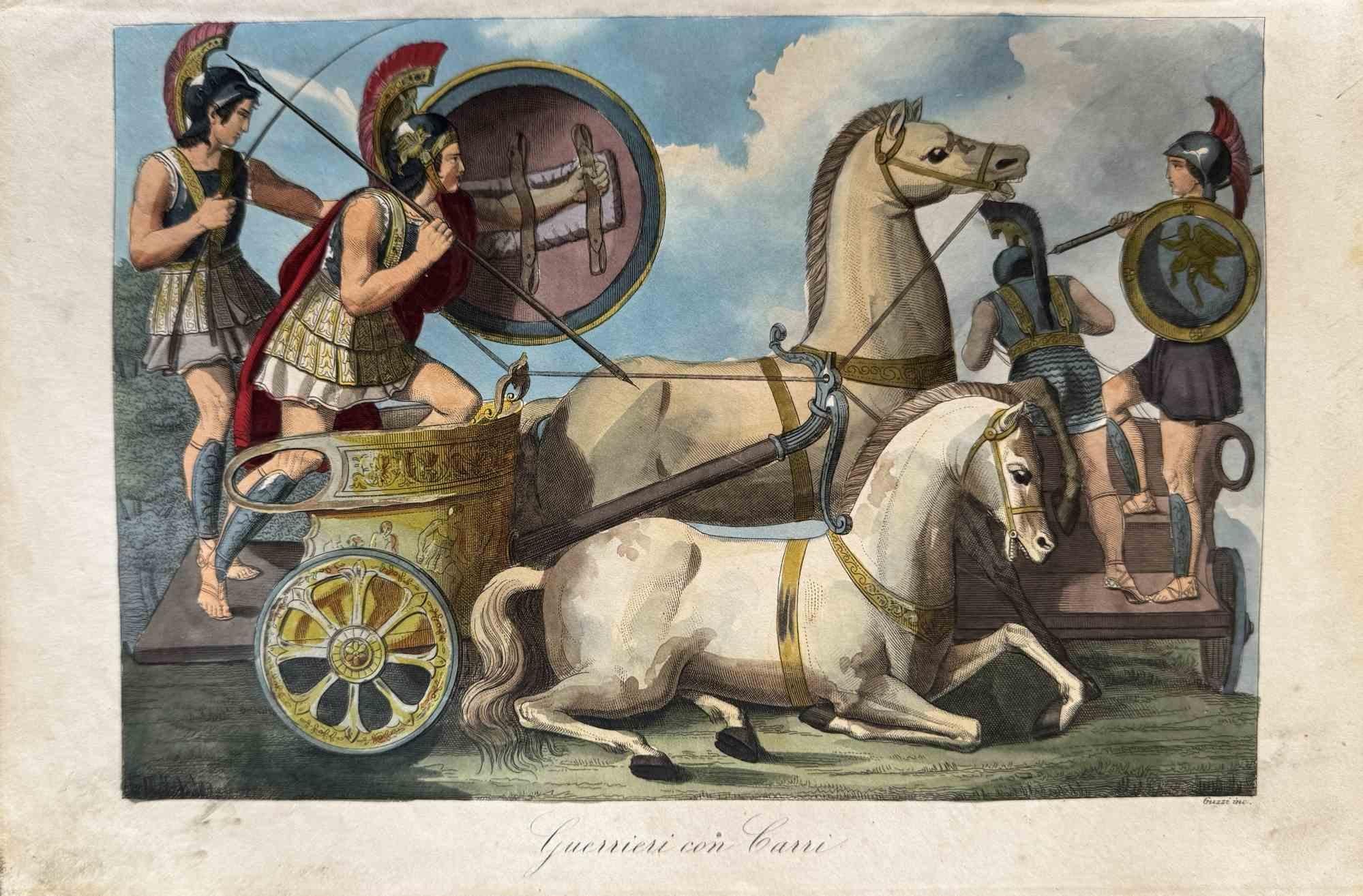 Various Artists Figurative Print - Fighters in the Chariot - Lithograph - 1862
