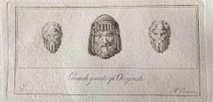 Teste umane dell'antica Roma - Incisione originale di vari maestri - Anni 1750