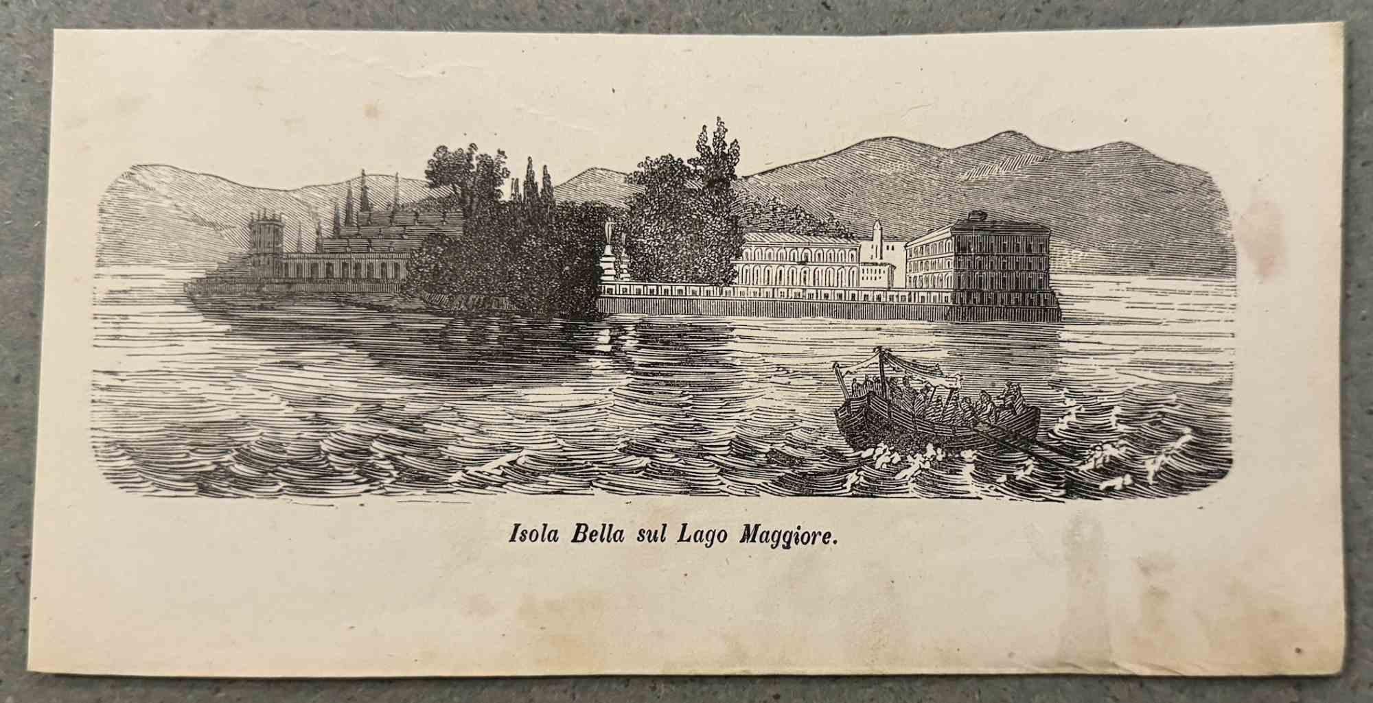Various Artists Landscape Print - Isola Bella on Lake Maggiore - Lithograph - 19th Century 