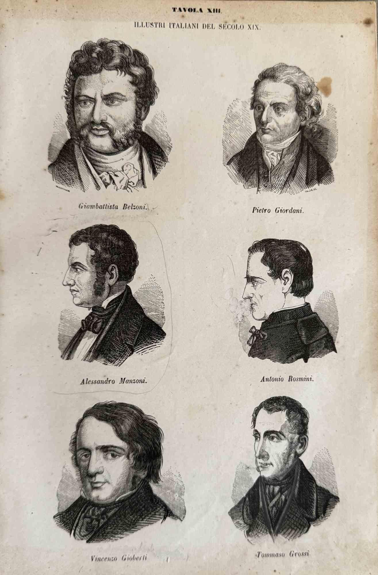 Various Artists Figurative Print - Italian Celebrities of 29th Century - Lithograph - 1862