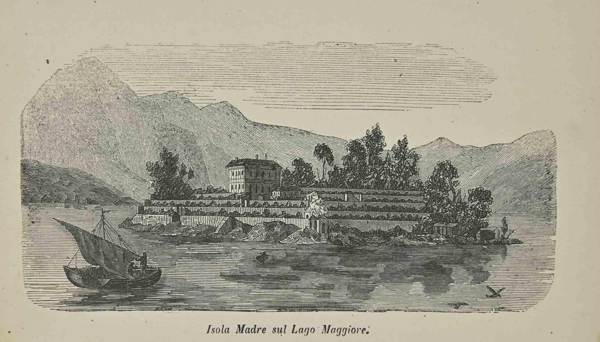 Various Artists Figurative Print - Mother island on Lake Maggiore - Lithograph - 1862