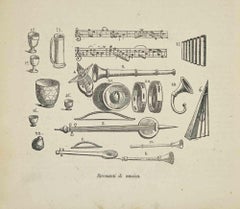 Musikinstrument – Lithographie – 1862