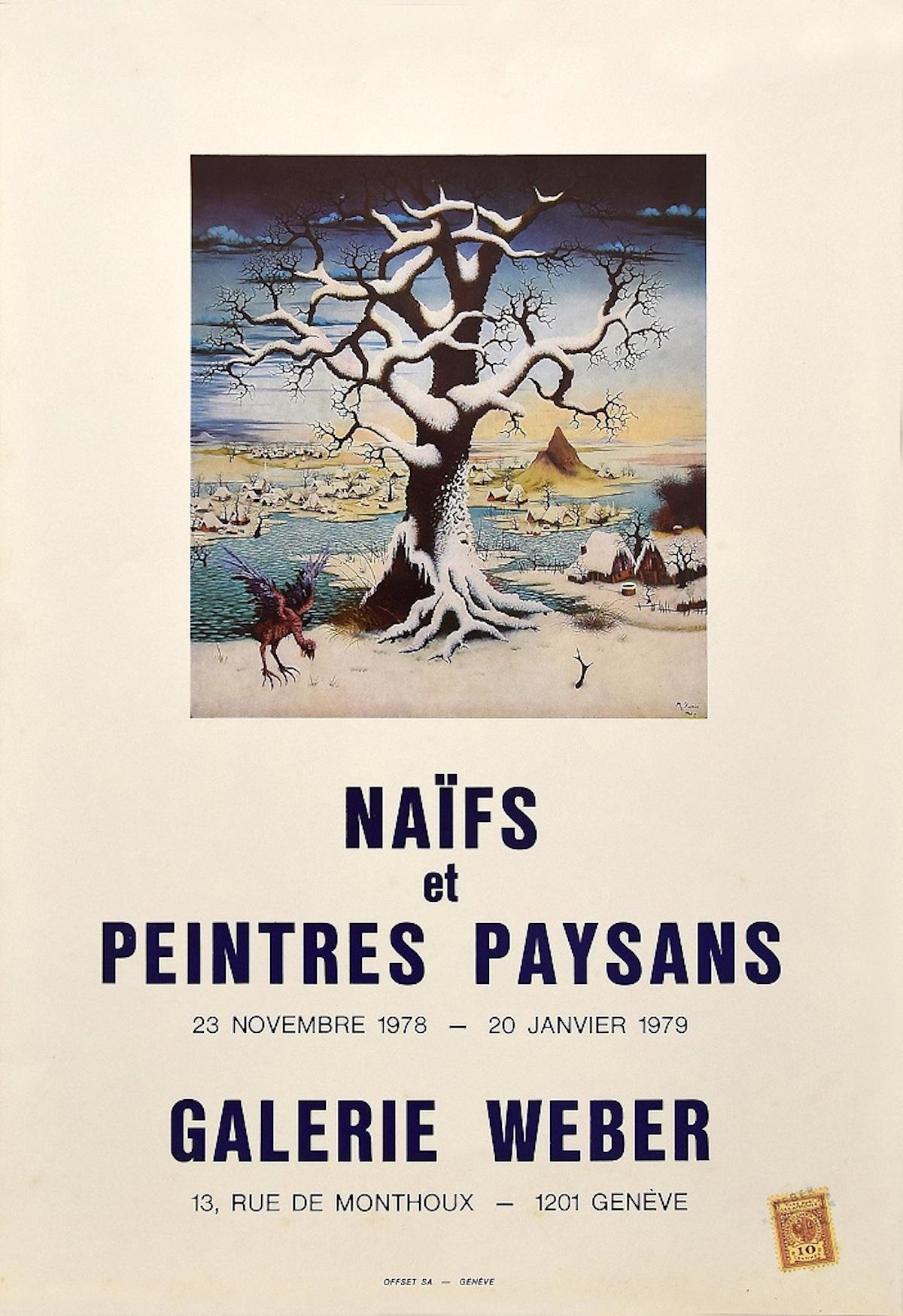 Figurative Print de Unknown - Exposición de carteles Naif - Galerie Weber Genève - 1978/79
