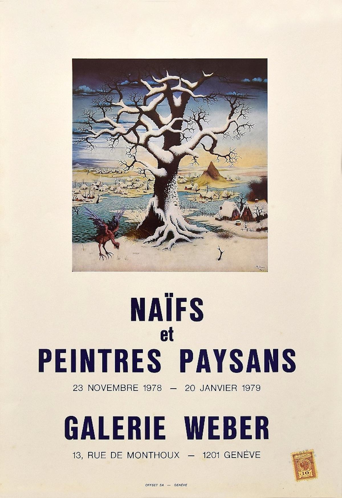 Unknown Figurative Print - Naif Poster Exhibition - Galerie Weber Genève - 1978/79