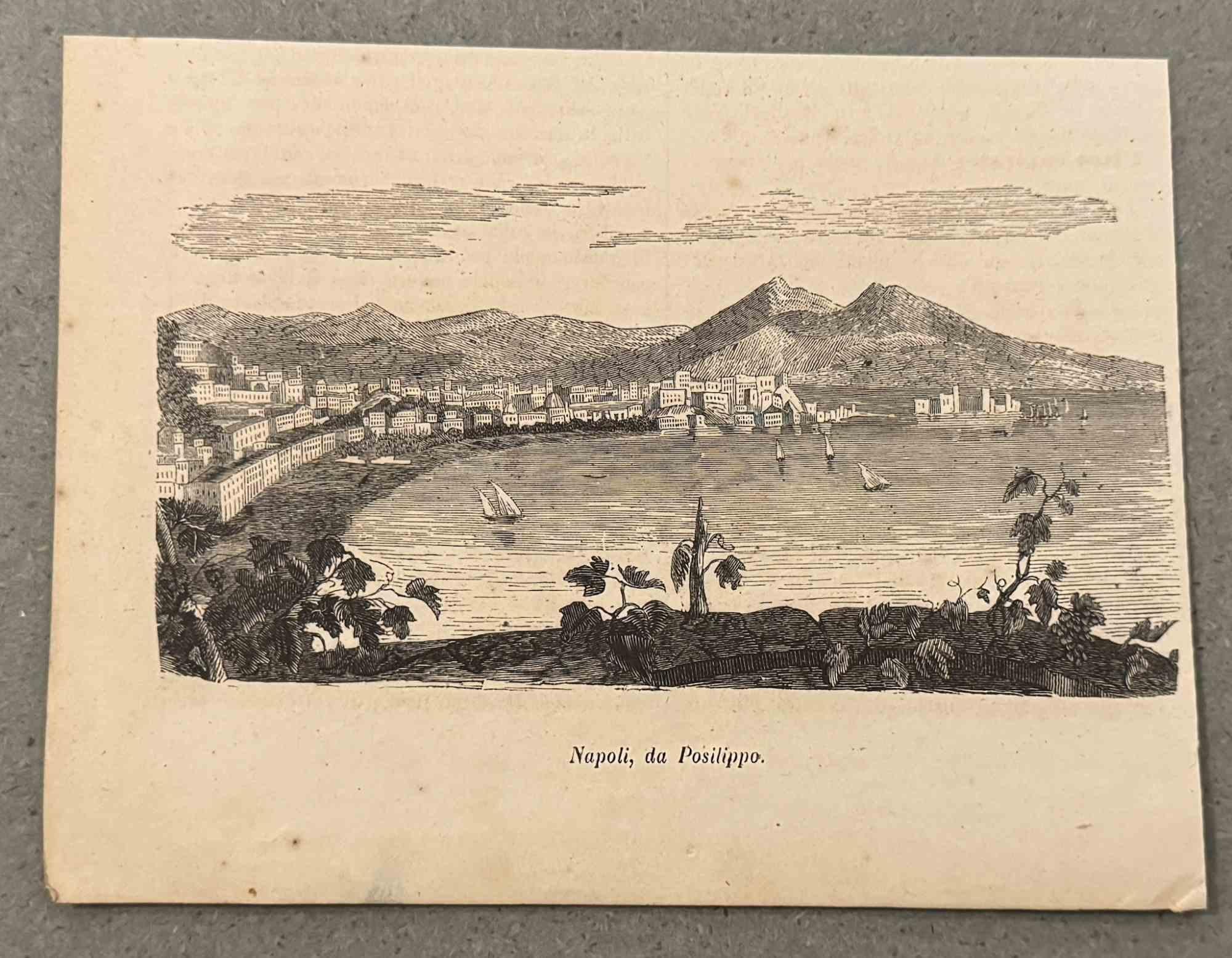 Various Artists Figurative Print - Naples, from Posillipo - Lithograph - 19th Century 