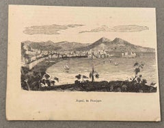 Lithographie de Naples, de Posillipo - 19e siècle 