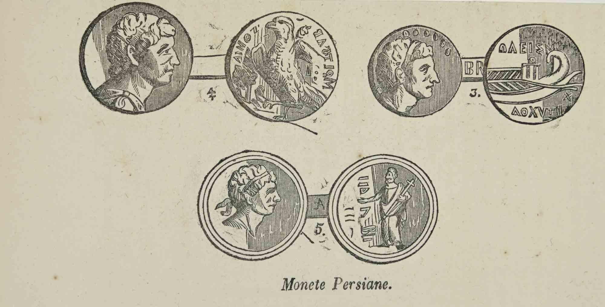 Figurative Print di Various Artists - Monete persiane - Litografia - 1862