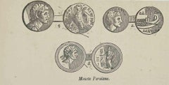 Antique Persian Coins - Lithograph - 1862