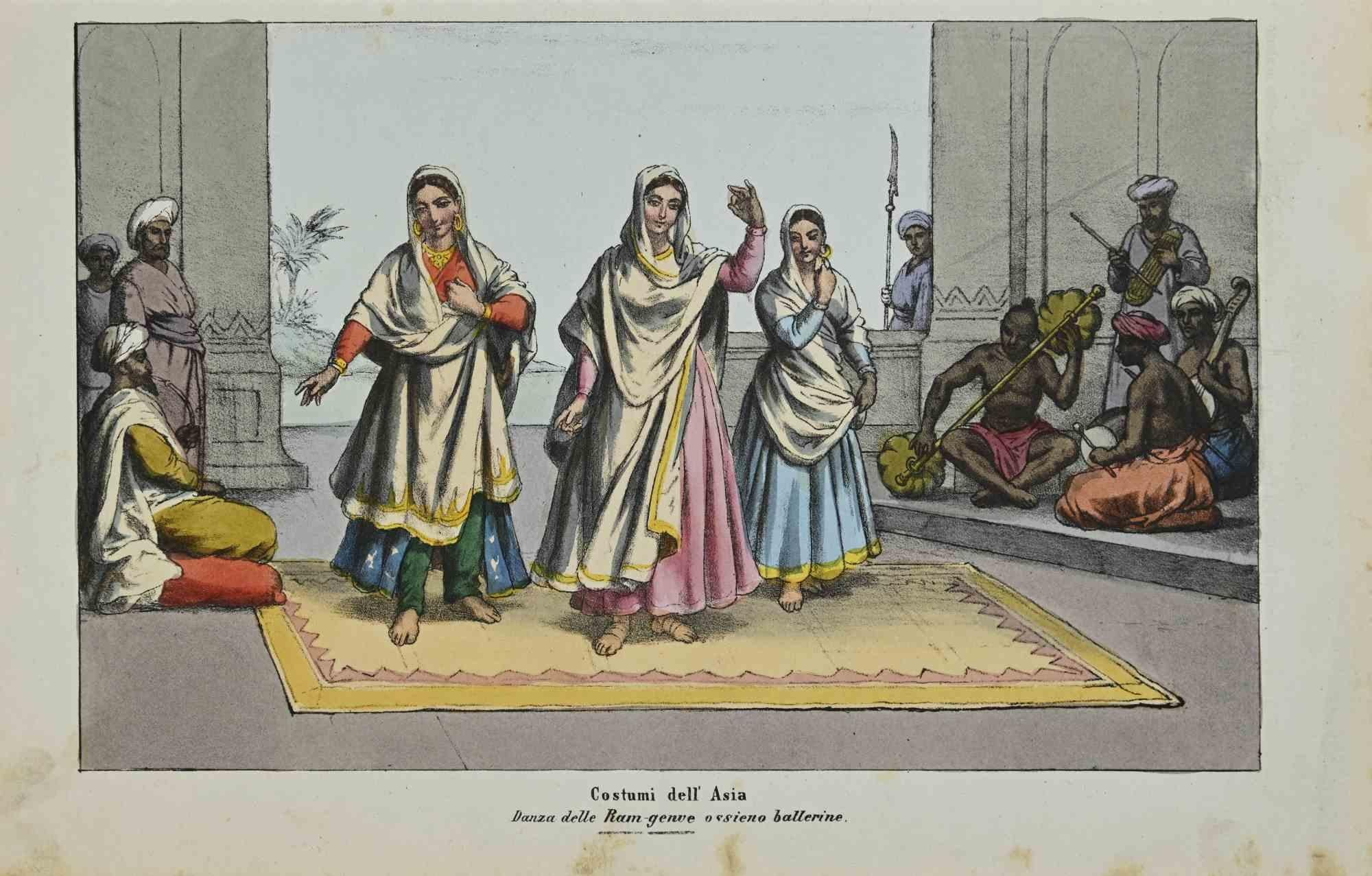 Various Artists Figurative Print - Ram Genie Dance - Lithograph - 1862
