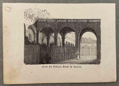 Antique Royal Palace in Genoa - Lithograph - 19th Century 