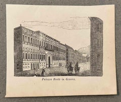 Königlicher Palast in Genua – Lithographie – 19. Jahrhundert 