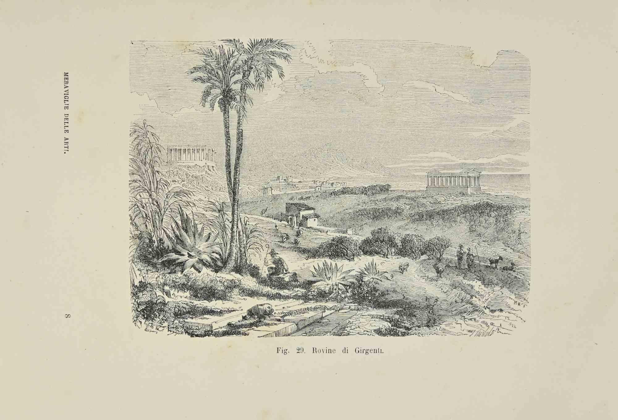 Various Artists Figurative Print - Ruins of Girgenti - Lithograph - 1862