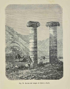 Ruins of the Temple of Cybele in Sardis - Lithograph - 1862