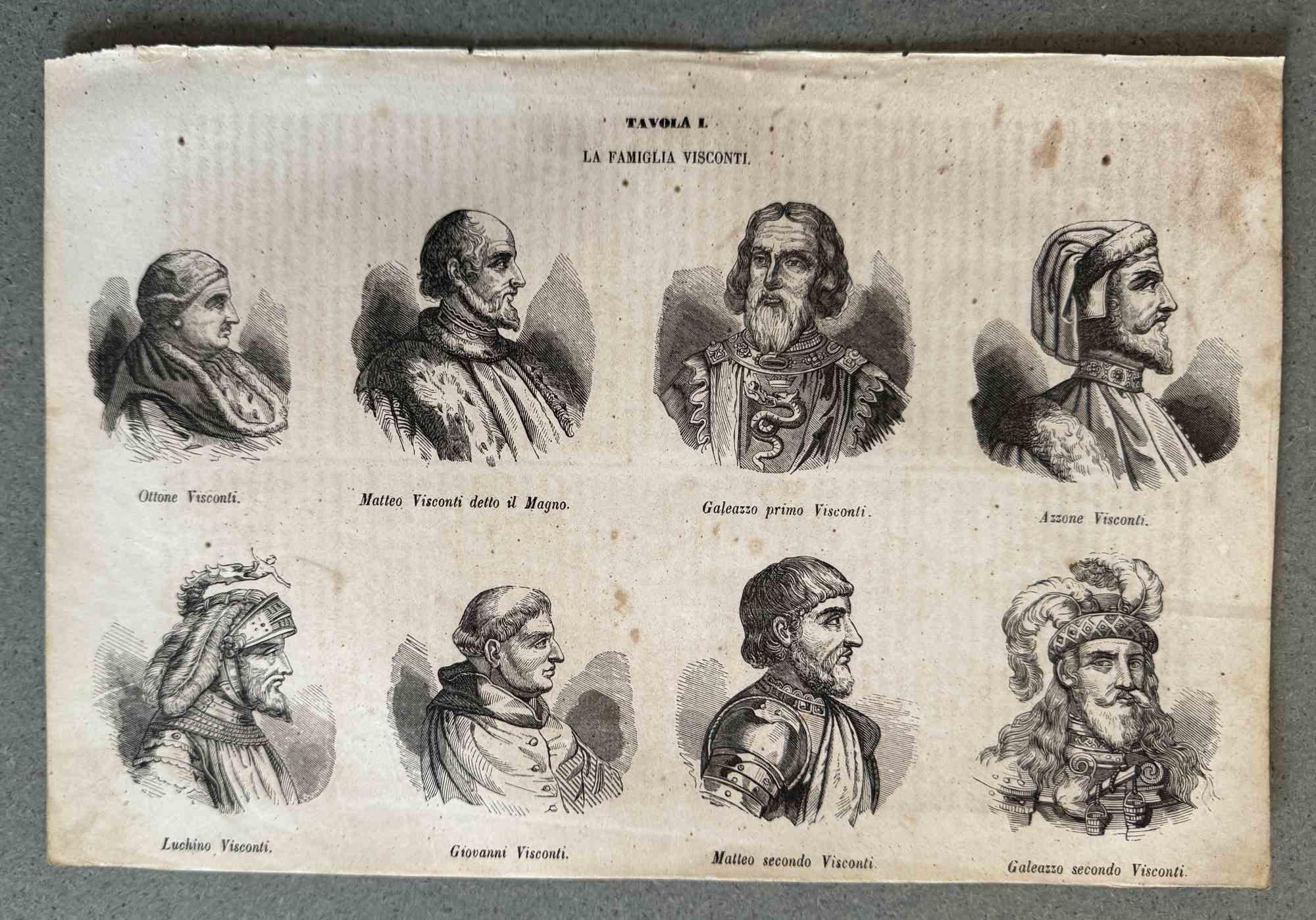 Figurative Print de Various Artists - Familia Sforza - Litografía - 1862