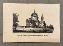 Antique Superga Turin - Lithograph - 19th Century