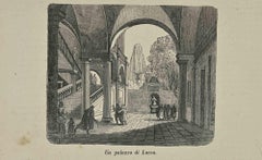 Antique Uses and Customs - a Palace in Lucca - Lithograph - 1862