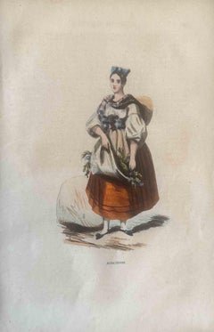 Antique Uses and Customs - Alsacienne - Lithograph - 1862