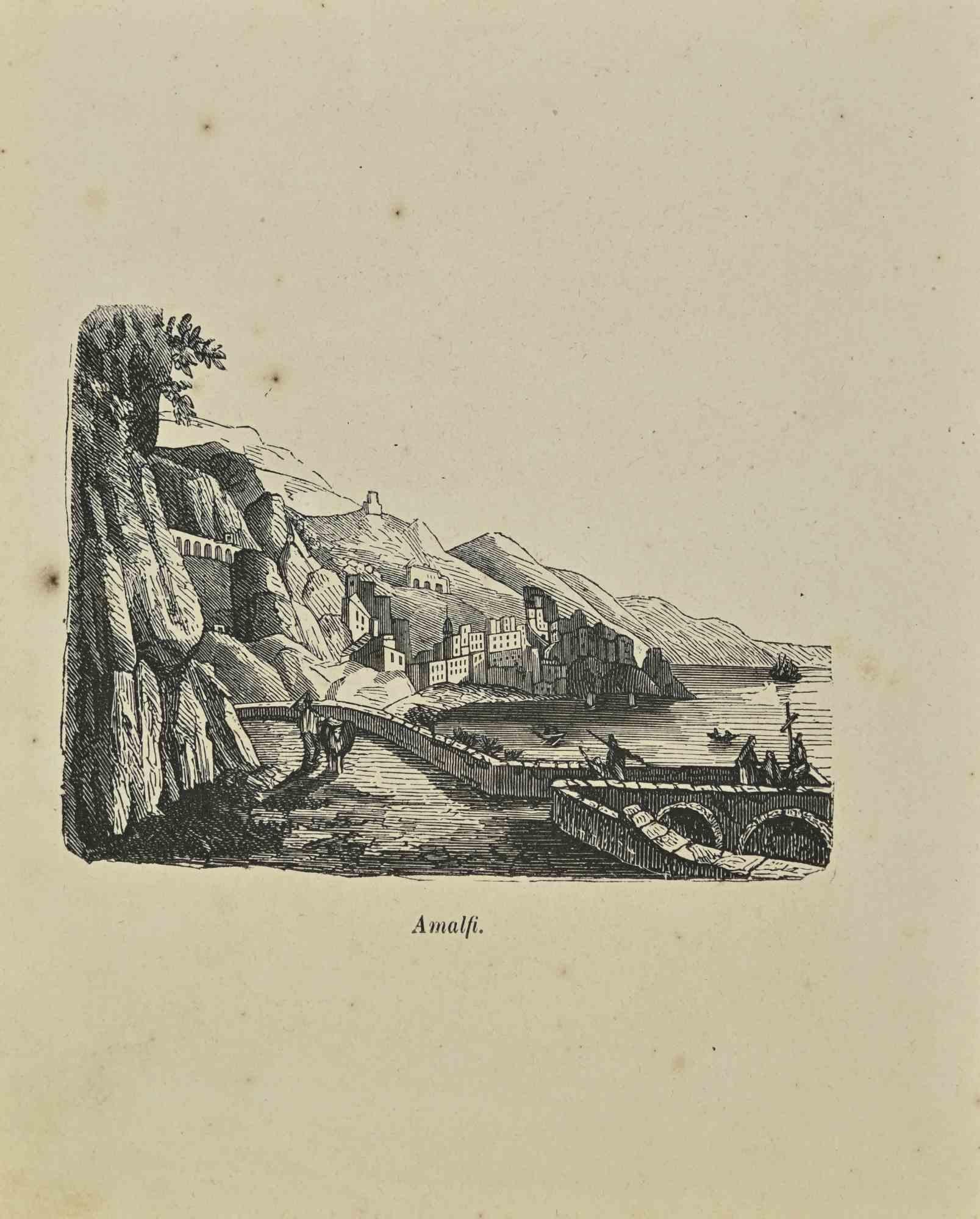 Figurative Print di Various Artists - Usi e costumi - Amalfi - Litografia - 1862
