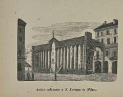 Uses and Customs - Ancient Colonnade in S.Lorenzo Milan - Lithograph - 1862