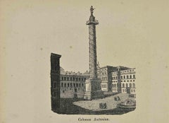 Antique Uses and Customs -  Antonine Column - Lithograph - 1862