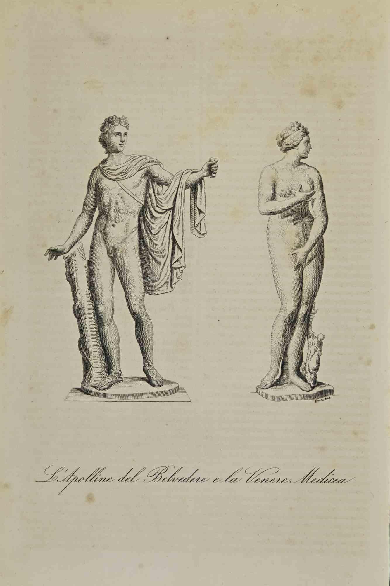 Figurative Print Various Artists - Us et coutumes - Apollo et Vénus - Lithographie - 1862