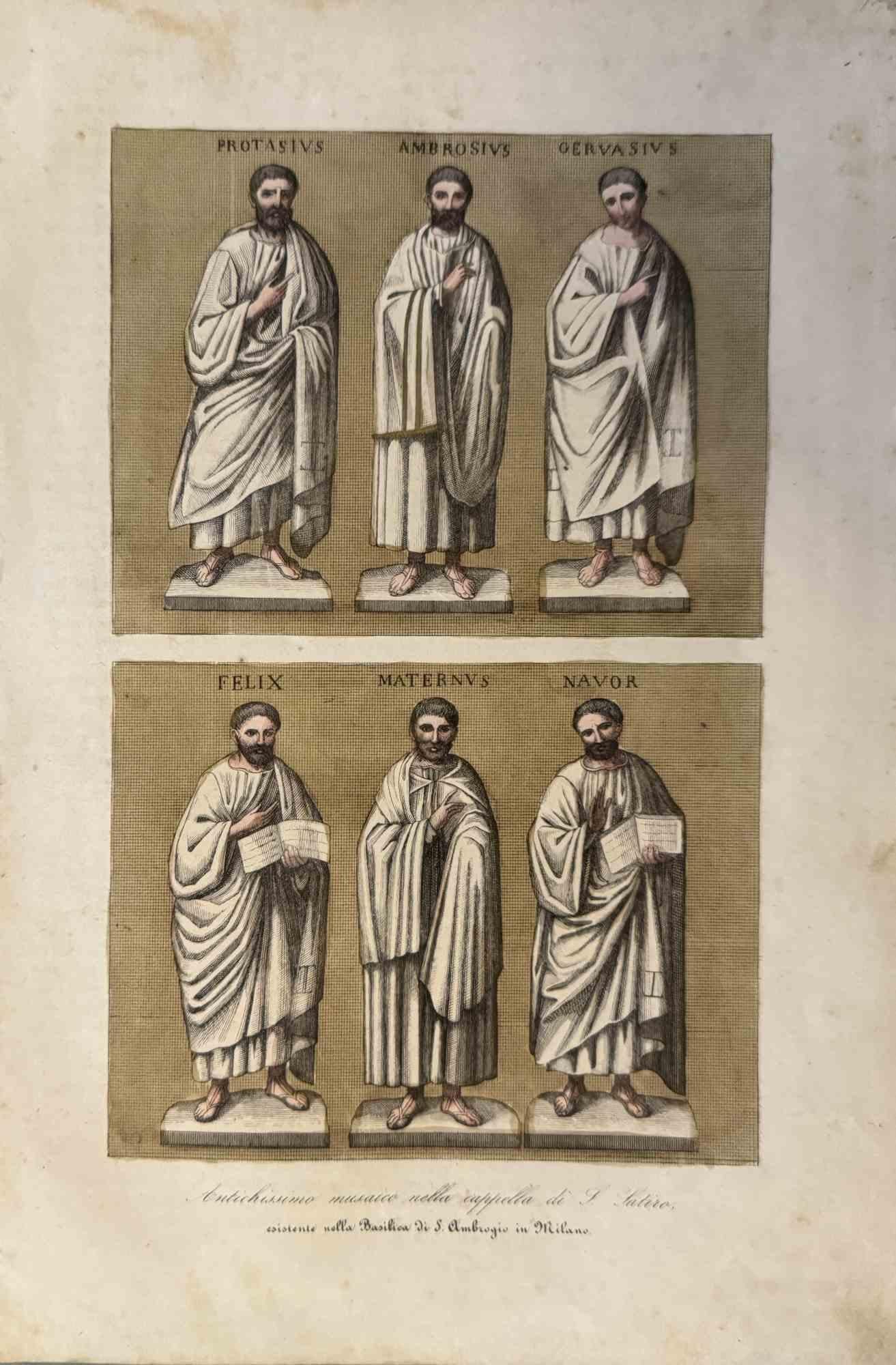 Various Artists Figurative Print – Uses and Customs – Apostles – Lithographie – 1862