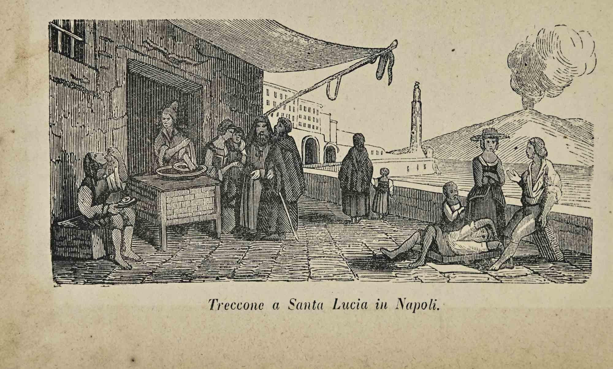 Uses and Customs - Braid in Saint Lucia in Naples - Lithograph - 1862