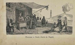 Utilisations et sur mesure - Braid à Saint Lucia à Naples - Lithographie - 1862