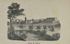 Uses and Customs - Bridge of Vaprio  - Lithograph - 1862