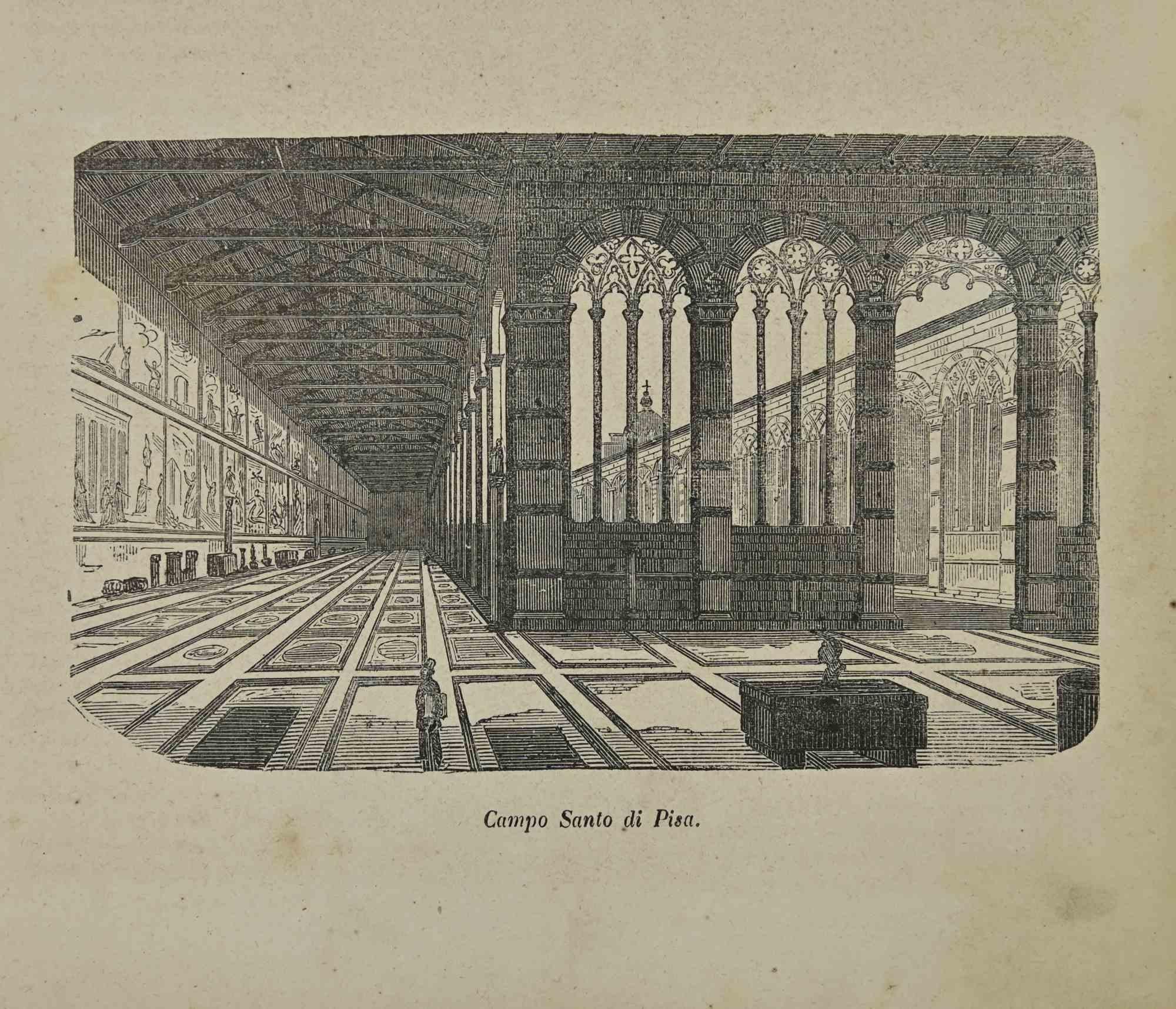 Figurative Print di Various Artists - Usi e costumi - Campo Santo di Pisa - Litografia - 1862
