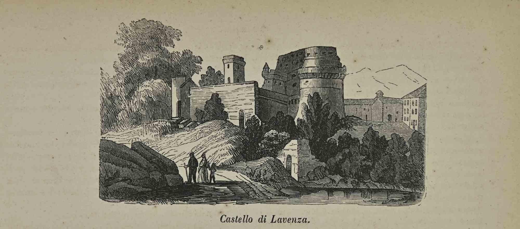 Various Artists Landscape Print - Uses and Customs - Castel of Lavenza - Lithograph - 1862