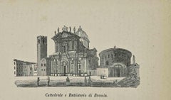 Uses and Customs - Cathedral and Baptistery of Brescia - Lithograph - 1862