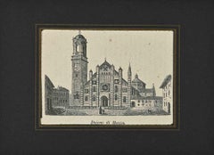 Antique Uses and Customs - Cathedral of Monza - Lithograph - 1862