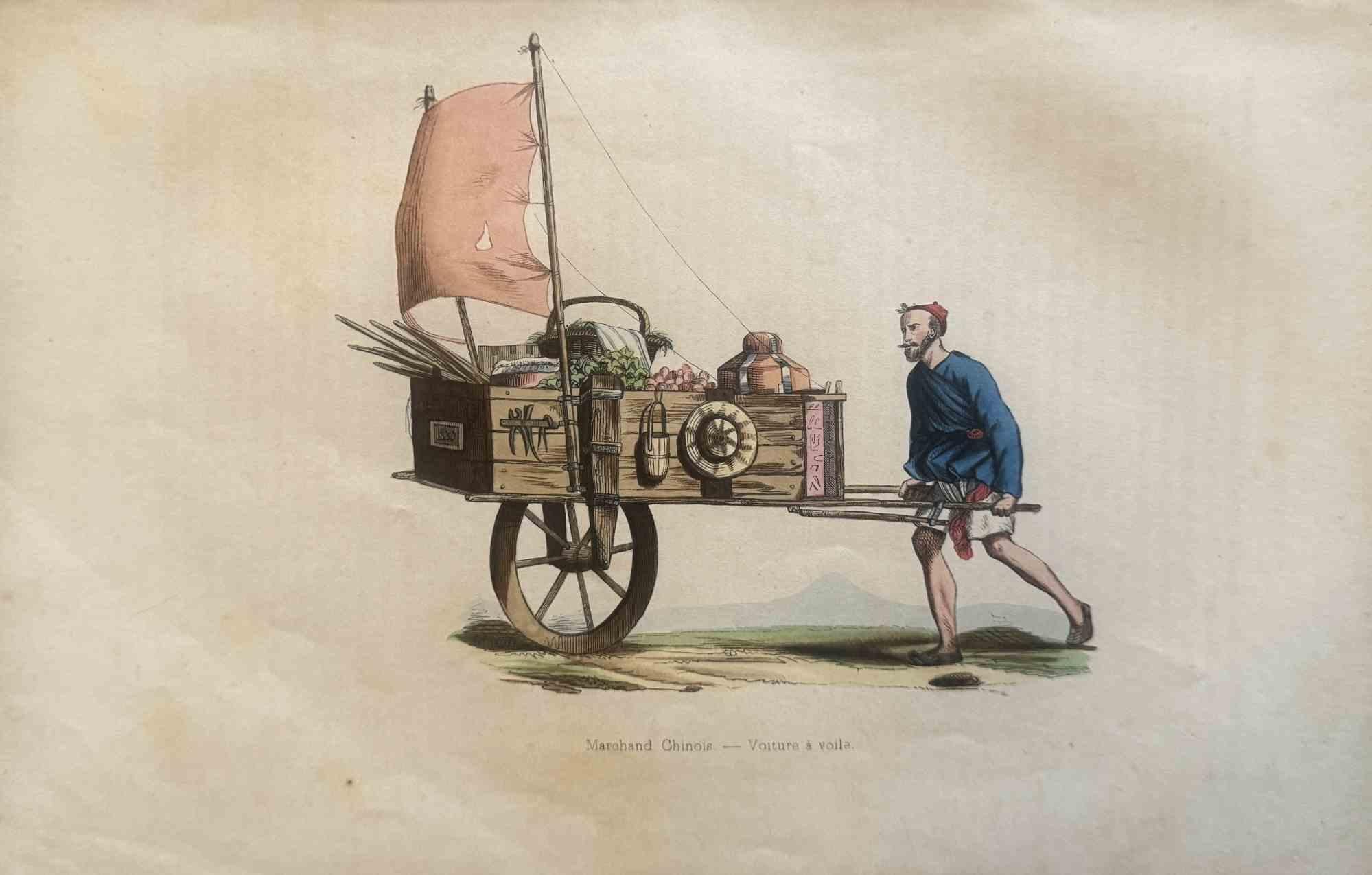 Various Artists Figurative Print - Uses and Customs - Chinese Merchant - Lithograph - 1862