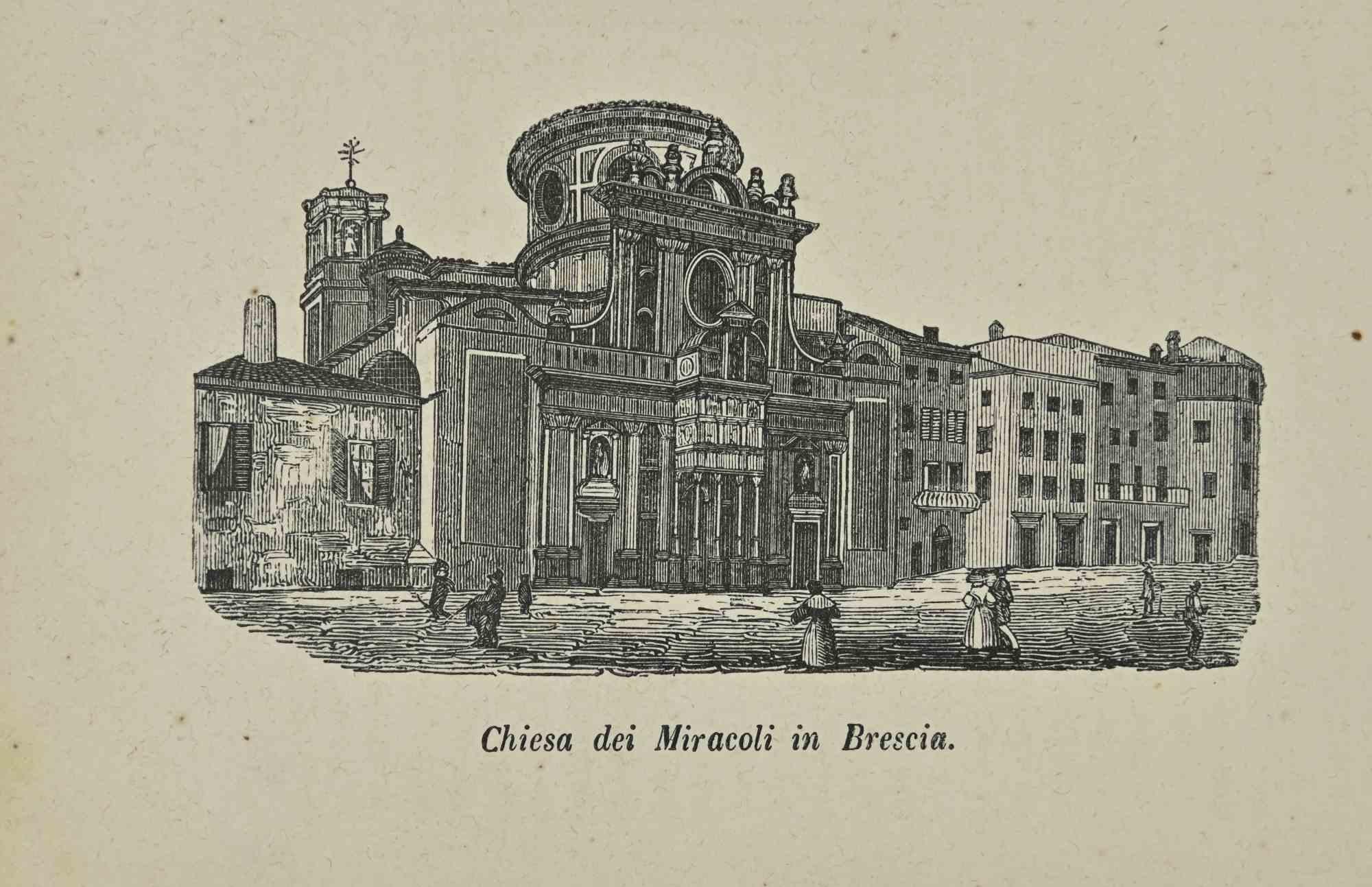 Various Artists Figurative Print - Uses and Customs - Church of Miracles in Brescia - Lithograph - 1862