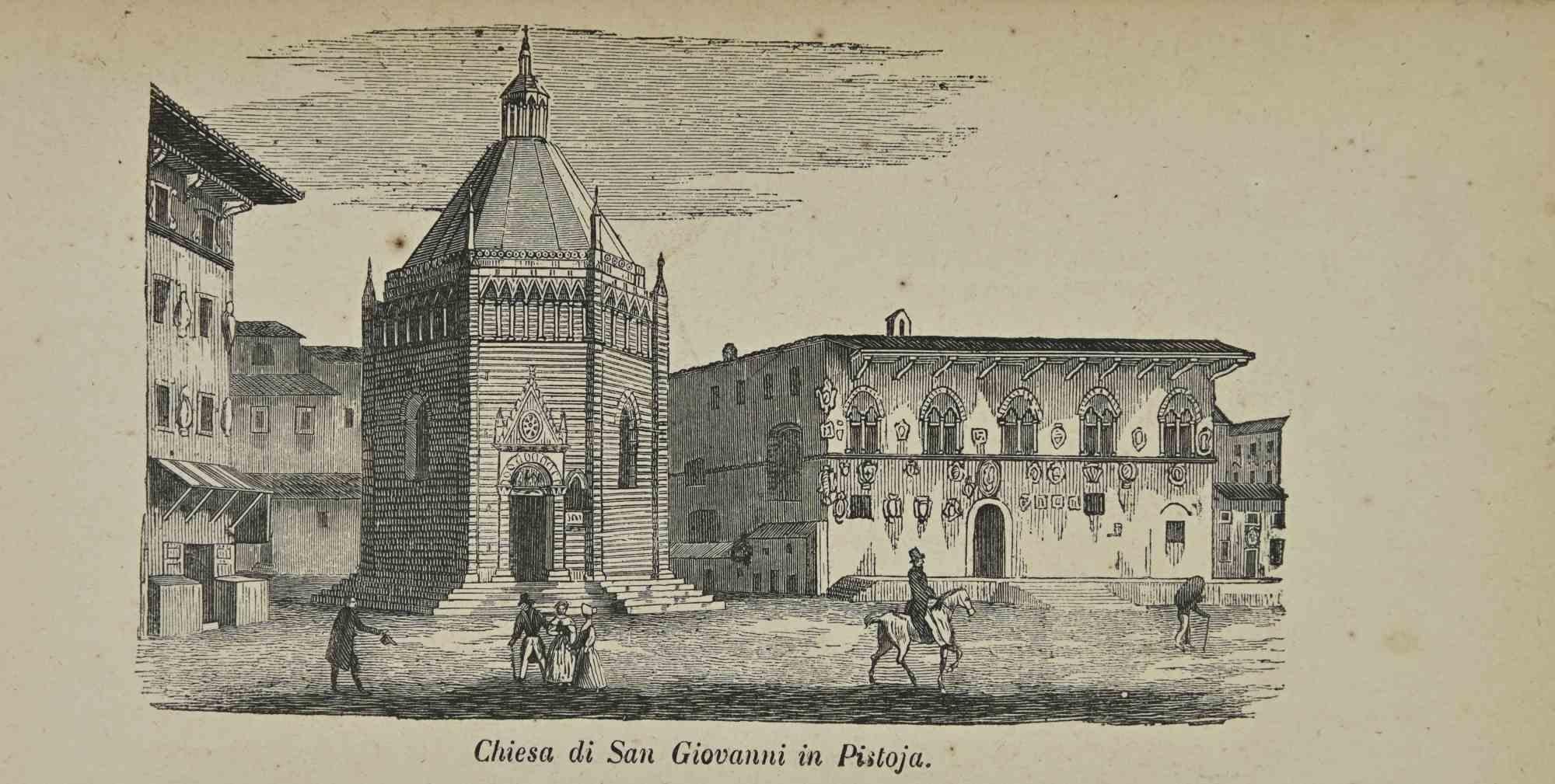 Figurative Print Various Artists - Utilisations et douanes - église de San Giovanni à Pistoja - Lithographie - 1862