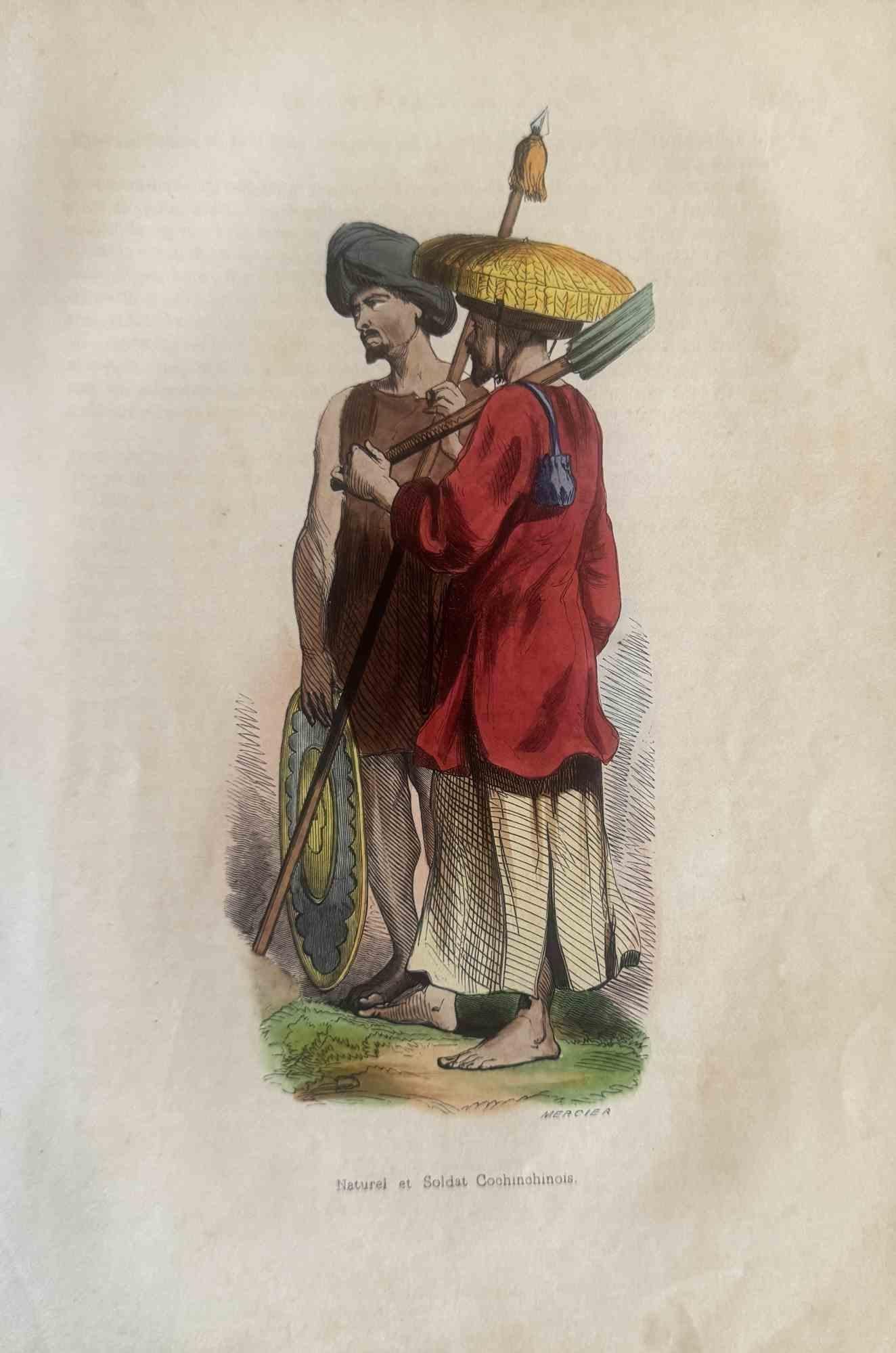 Various Artists Figurative Print – Uses and Customs – Cochinchinois – Lithographie – 1862