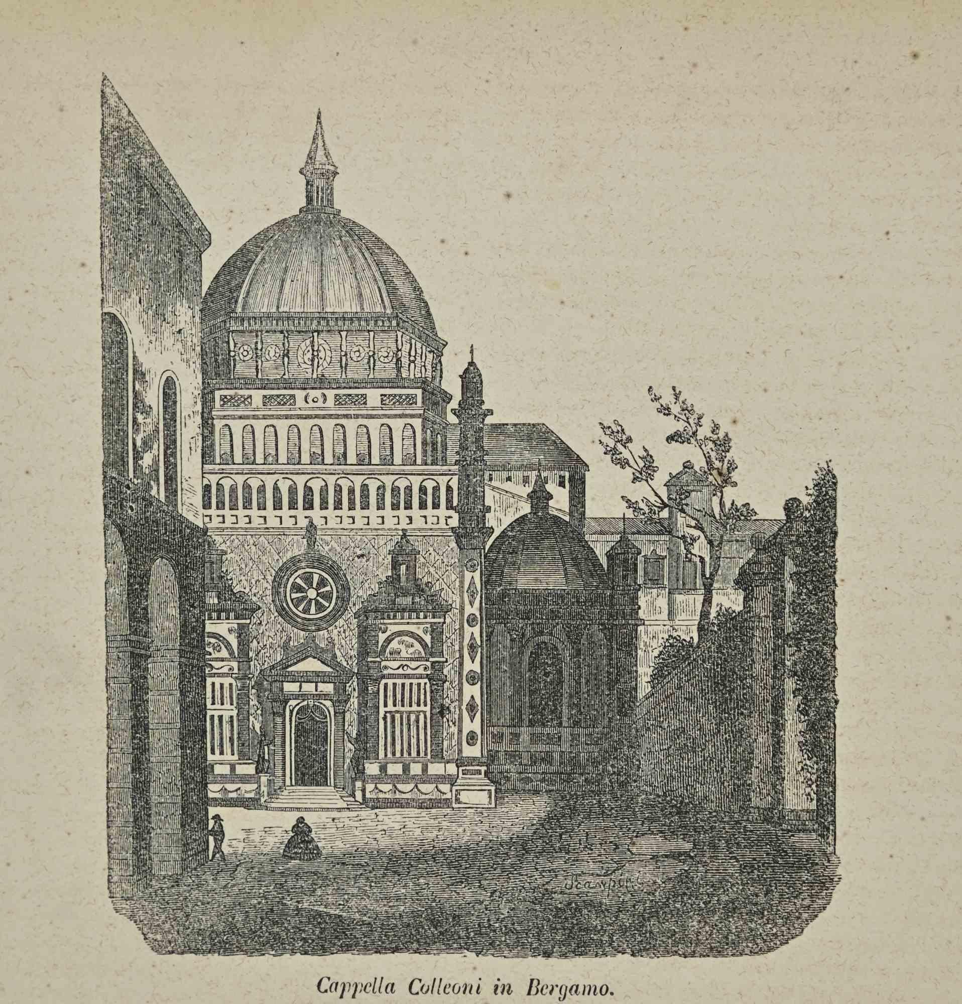 Various Artists Figurative Print – Uses and Customs – Colleoni Chapel in Bergamo – Lithographie – 1862