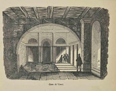 Antique Uses and Customs - Dé Cenci's House - Lithograph - 1862
