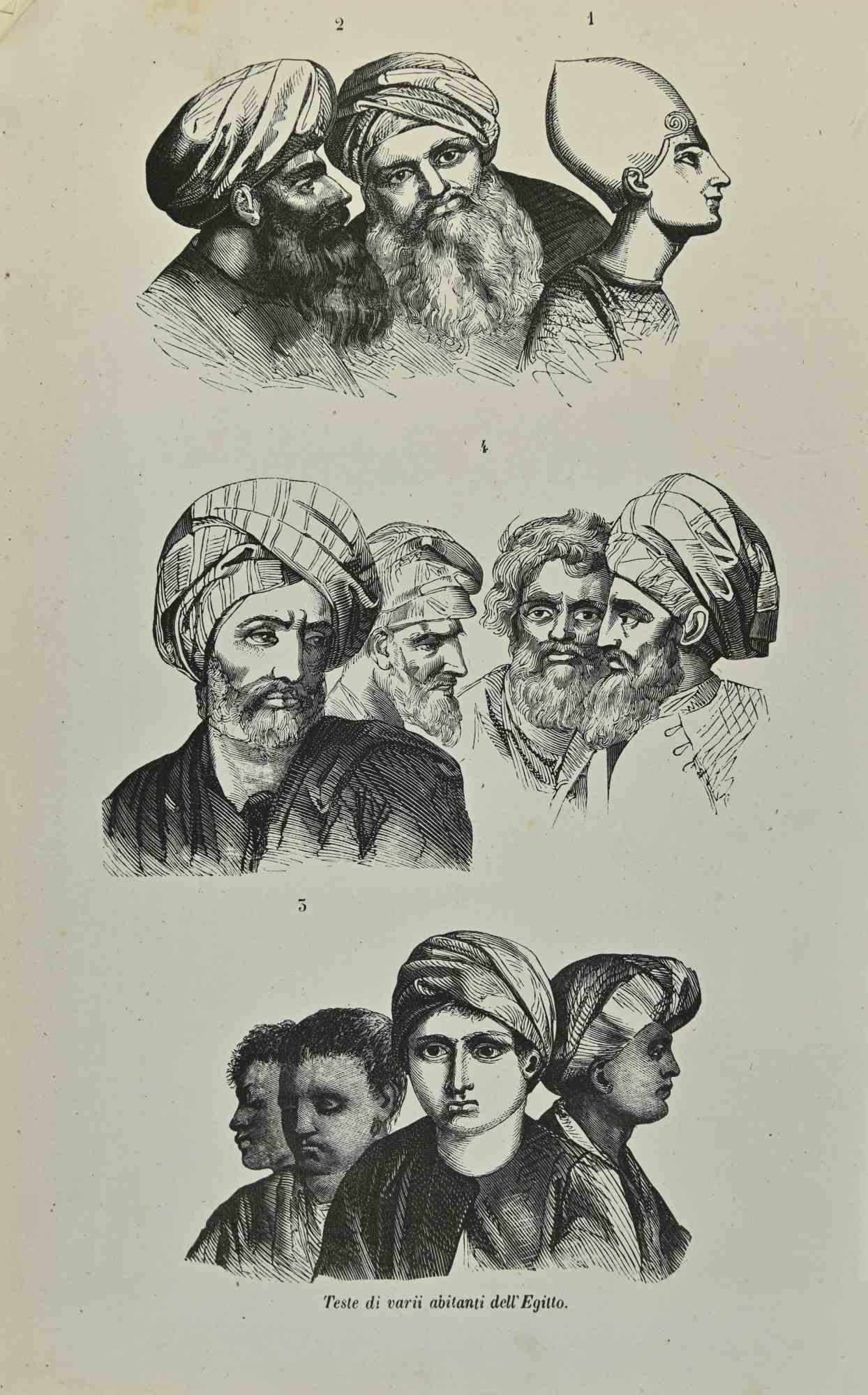 Uses and Customs - Egyptian - Lithograph - 1862