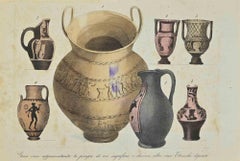 Antique Uses and Customs - Etruscan Painting - Lithograph - 1862