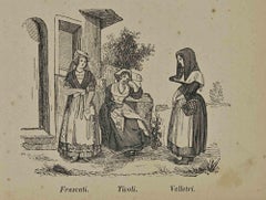 Uses and Customs - Frascati,  Tivoli,  Velletri -  Lithograph - 1862